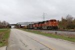 BNSF 8485 & 6186 lead C-BKMPCL east toward Galesburg where they will head south on the Beardstown Sub